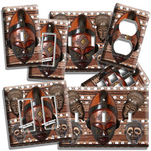 African Tribal Mask Chief Warrior Mud Cloth Light Switch Outlet Wall Plate Decor - £12.79 GBP+