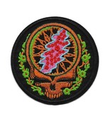 GRATEFUL DEAD IRON ON PATCH 3.5&quot; Steal Your Face Skull Embroidered Appli... - $92.79 MXN