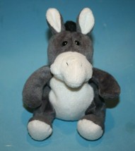 Stuffins Donkey Plush Gray White Black Beanbag 5&quot; 1996 Stuffed Animal So... - $10.70