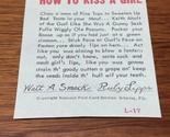 Vintage 1965 Novelty How To Kiss A Girl License Jokes Gags Pranks KG JD - £5.51 GBP