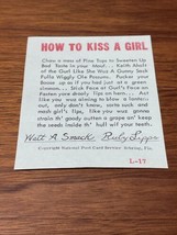 Vintage 1965 Novelty How To Kiss A Girl License Jokes Gags Pranks KG JD - £5.52 GBP