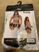 Sexy Forplay Good Luck Charm Cheerleader Black &amp; White Costume 552967 S/M - £51.20 GBP