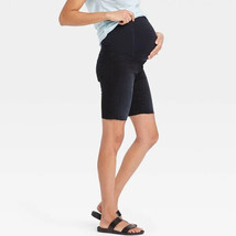 Ingrid &amp; Isabel Women&#39;s Black Over Belly Bermuda Maternity Jean Short - Size: 16 - £10.00 GBP