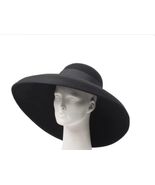 Ladies Retro Style Black Wool Stiff Felt Hat Wide Brim Women Winter Fedora Cloch - $89.99