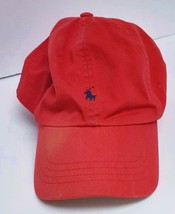 Polo Ralph Lauren Baseball Hat Cap Strap Back Red Adjustable Blue Player Logo - £19.61 GBP