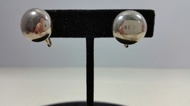 Vintage Signed Coro Silver Tone Classic Button Design Screw Back Earrings - $99.99