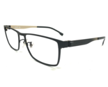 HUGO BOSS Brille Rahmen 1342/ F I46 Schwarz Gold Rechteckig 57-17-145 - $55.57