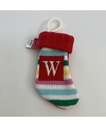 Wondershop Mini Christmas Knit Stocking 8&quot; Initial Letter W Red Multicolor - £7.77 GBP