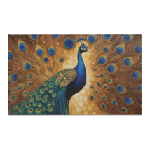 Peacock Area Rug Lightweight Polyester Chenille 36x60 inches - £114.52 GBP