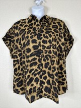 NWOT Unbranded Womens Plus Size 3XL Animal Print Button-Up Shirt Short Sleeve - £11.29 GBP