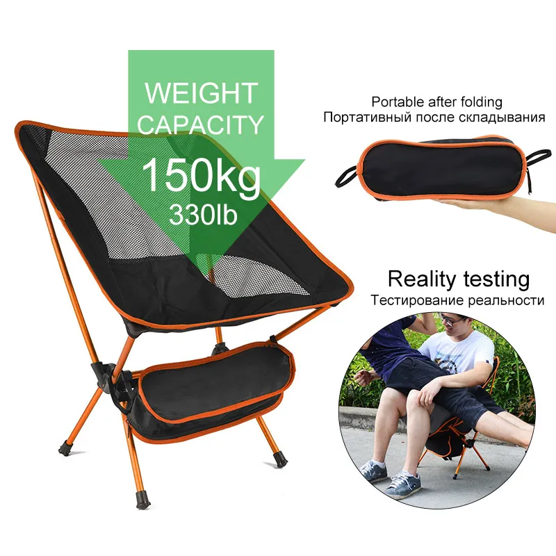ZK30 Travel Ultralight Folding Chair High Load Outdoor Camping Chair Portable - £34.90 GBP+