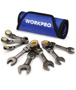 WORKPRO 8-Piece Flex-Head Stubby Ratcheting Combination Wrench Set, Metr... - £57.94 GBP