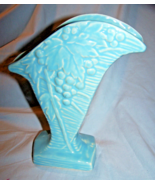 Vintage Unmarked 1940s McCoy Blue Rustic Line Vase-Grapes, Leaves-8 Inches - $47.84 CAD