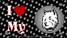 I Love My West Highland White Terrier Dog Novelty Mini Metal License Plate Tag - £11.95 GBP