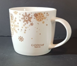 Godiva Gold Snowflakes Mug Large Belgium Modern Gourmet Foods Xmas/Winter - £11.92 GBP