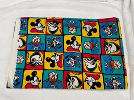 Mickey Mouse Donald Colorful Block Football Fabric 60in x 36in Quilting Crafting - £11.60 GBP