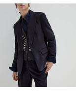 Women Navy Blue Suede Genuine Blazer Handmade Lambskin Pure Soft Leather... - $2,597.41 MXN+