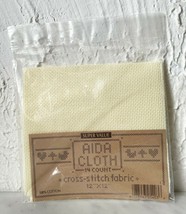 Super Value 14 Count Aida Cross Stitch Fabric - Ivory 100% Cotton 12&quot; x 12&quot; - £3.75 GBP