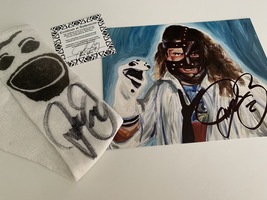 Mick Foley Autographed Original Mr. Socko, Custom Painting 8x10 Print &amp; COA - x3 - £148.79 GBP