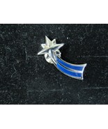 Vtg Avon Silver Tone Lapel Tac Pin - Blue Enamel Shooting Star - €5,16 EUR