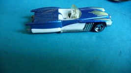 1990 Mattel Hot Wheels Blue Convertible With  White seats  loose - $7.00