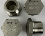 Lot of 4 x 150-3/4 NPT Threaded Hex Head plug MB-304 Stainless Pipe Fitt... - $19.79