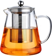 44 Oz Transparent Glass Teapot with Detachable 18/8 Stainless Steel Inje... - $314.03 MXN
