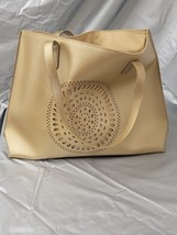 Neiman Marcus Gold Laser Cut Large Shopping Bag Open Purse Tote Bag Handbag - £19.22 GBP