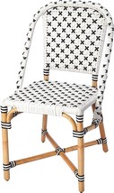 Side Chair Contemporary Pedestal Base Distressed Black Rattan Pe Plastic W - £726.61 GBP