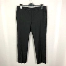 Hickey Freeman Black Micro Stripe Flat Front Dress Pants Size 38W - $65.00