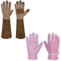 HANDLANDY Bundle - 2 Pairs of Pigskin Leather Rose Pruning Gloves &amp; Leat... - $2,308.57 MXN