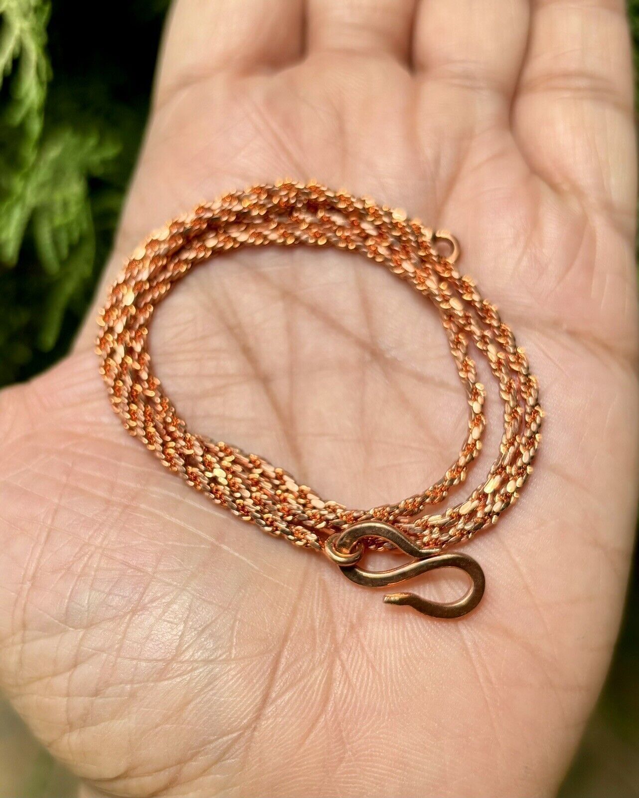 Collier chaîne corde en cuivre pur 34 pouces, bijoux en cuivre de guérison,...