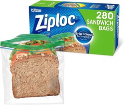Ziploc Sandwich and Snack Bags, Storage Bags for On the Go Freshness, Grip &#39;n Se - £27.96 GBP