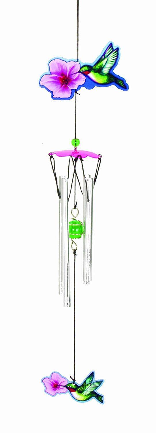 Spoontiques Hummingbird Glass Wind Chime - £28.30 GBP