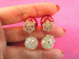 Snowflake double sided ball earrings - £8.02 GBP