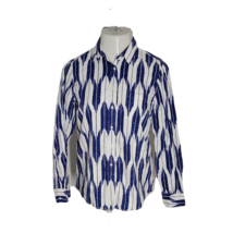 J.Crew Button Up Collared Shirt ~ Sz M ~ Blue &amp; White ~ Long Sleeve  - $33.29