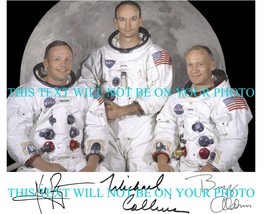 Neil Armstrong Buzz Aldrin &amp; Michael Collins Signed Autograph Rp Photo Apollo 11 - £14.22 GBP