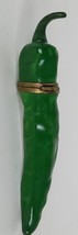1970&#39;s Rare Peint Main Limoges France Hand Painted Green Pepper Trinket Box - £71.55 GBP