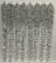 6&quot; Frosted Icicle Christmas Ornaments Decoration Xmas Home Decor Set of 8 - $8.50