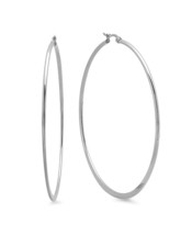 NEW Steeltime Ladies&#39; 60mm Diameter Stainless Steel Hoop Earrings (1 Pair) - £14.08 GBP