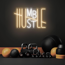 HUSTLE Neon Sign, Words Neon Signs for Wall Decor, USB Powered Led Neon Light Si - £37.18 GBP