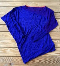 Sweaty Betty Women’s Asymmetrical Wide Neck Top Size M Blue T1 - $21.68