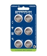 Premium Batteries CR2016 Battery 3V Coin Cell Child-Safe (6 Pack) - $165.83 MXN