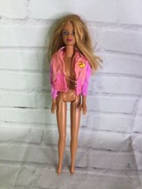 VTG Mattel Barbie Doll Blue Eyes Strawberry Blonde Hair Nude With Jacket 1991 - £27.65 GBP