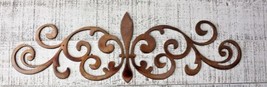 Ornamental Fleur de Lis Scroll Copper/Bronze Metal Accent 30&quot; wide - $52.24