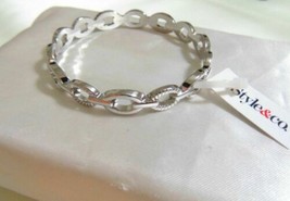 Style &amp; Co. 7&quot; Antique Silver Tone Nautical Bangle Bracelet E987 $26 - £5.87 GBP