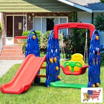 3 in 1 Junior Children Freestanding Design Climber Slide Swing Seat Bask... - $485.07