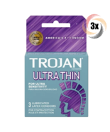 3x Packs Trojan Ultra Thin Lubricated Latex Condoms | 3 Condoms Per Pack - $14.21