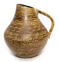 Hand Crafted Textured Studio Art Pottery Stoneware Jug Vase Signed Glaze... - £43.52 GBP