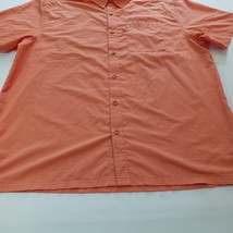 Columbia Sportswear XM0692 Men's Orange Button Up Shirt PFG Short Sleeve Size XL image 9